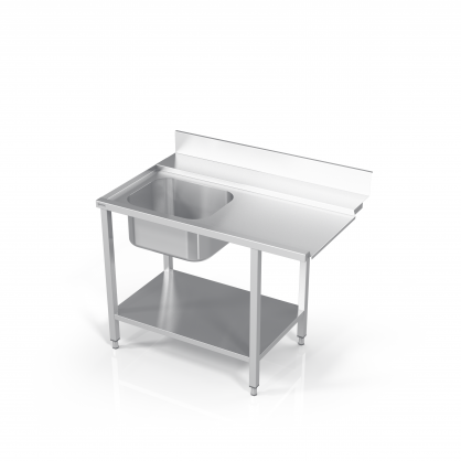 Table to Dishwasher With 1 Sink and Reinforced Shelf