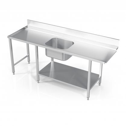 Table to Dishwasher With 1 Sink and Reinforced Shelf With Place for Unit