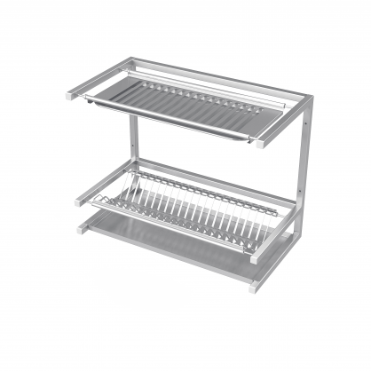 Dish Drying Wall Shelf Double With Drip Tray