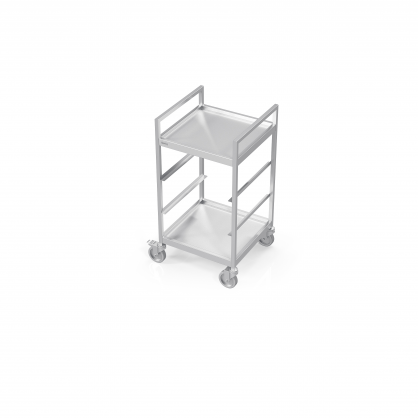 Trolley for Dishwasher Baskets With 2 Plate Shelf